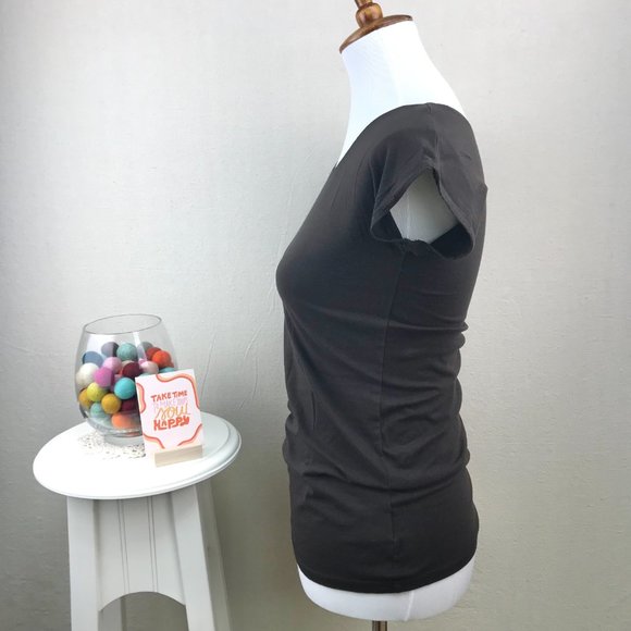 Style & Co Espresso Brown Cap Sleeve Lightweight Top - Picture 6 of 11